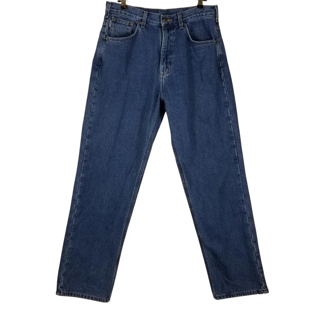 Carhartt B172 DST Mens Flannel Lined Relaxed‎ Fit Jeans Dark Stone Blue 34x32